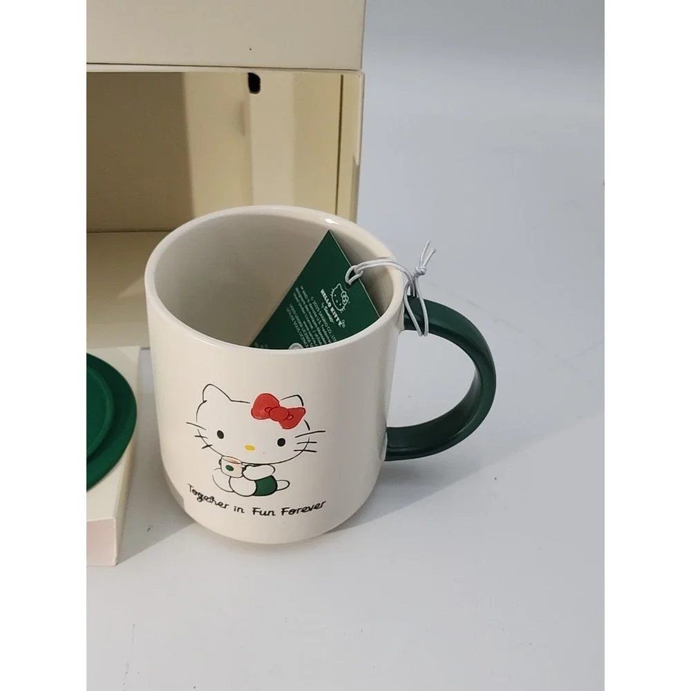 STARBUCKS x HELLO KITTY Ceramic Bow Top 16oz Mug -‎ Together In Fun Forever-NIB